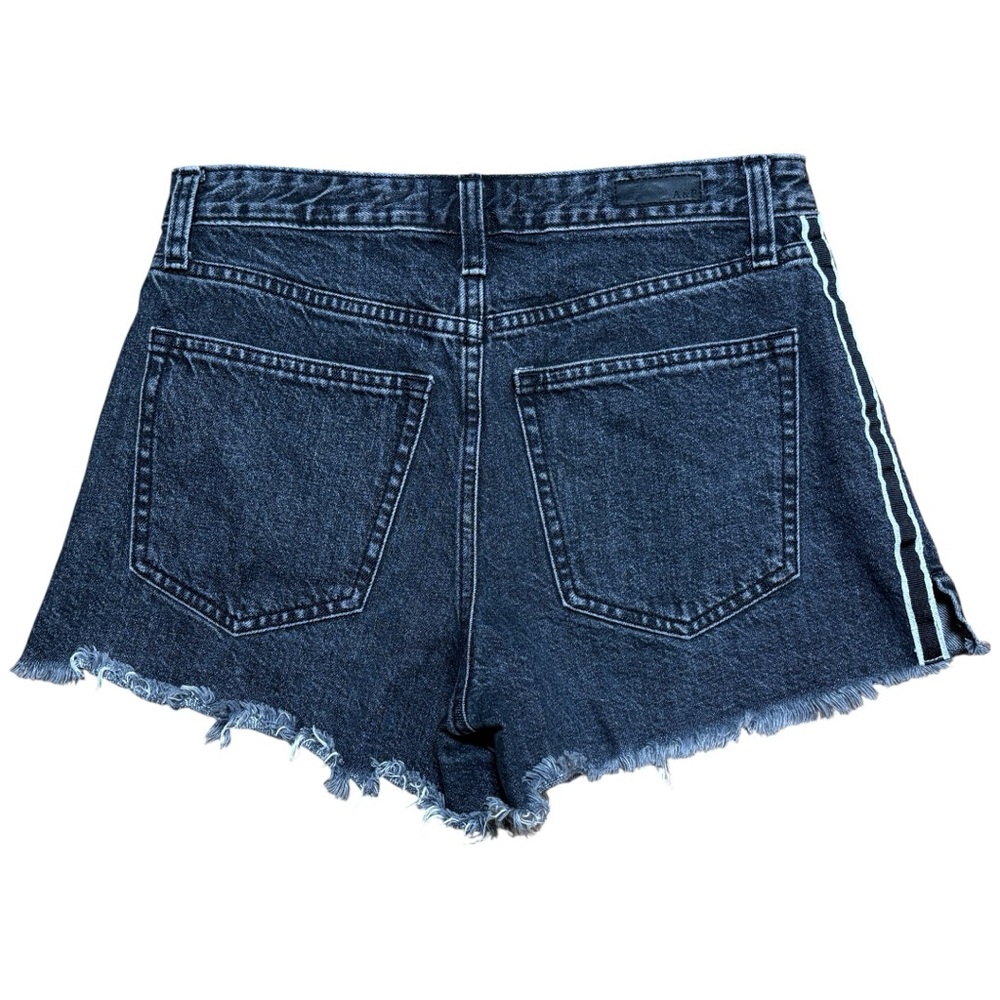 Abercrombie & Fitch Annie High Rise Side Stripe Shorts In Washed Black Sz 26